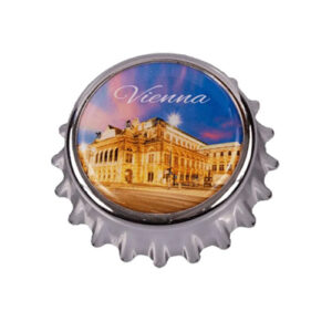 Magnet bottle opener with 3d doming -silver