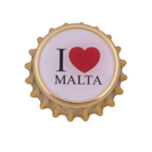 Magnet bottle opener with 3d doming - gold