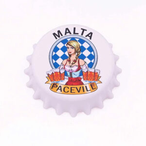 Magnet bottle opener with print - white