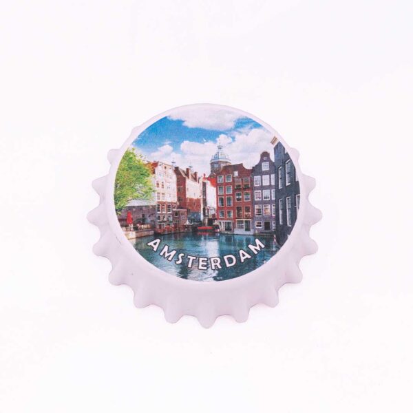 Magnet bottle opener with print - white - Image 2